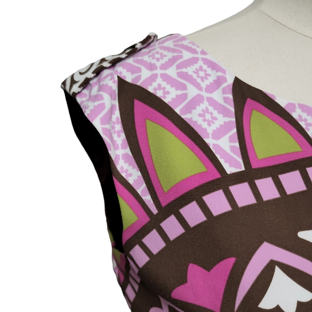 Nicole by Nicole Miller Abstract Medallion Patchwork Sheath Dress Size 10 - Picture 3 of 14